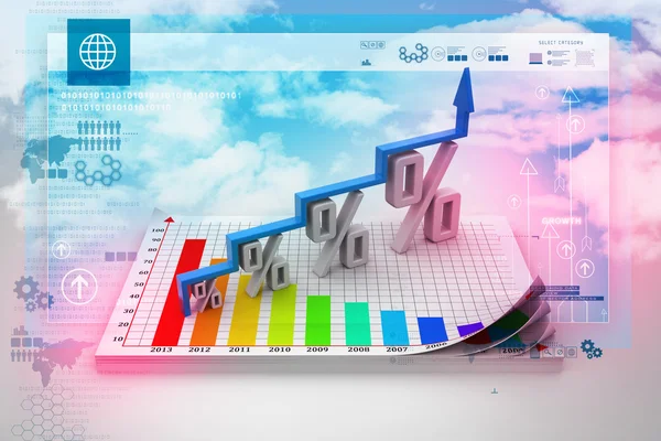 Finanzwachstum in Prozent — Stockfoto