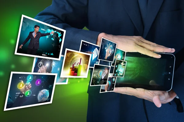 Futuristic touch screen display — Stock Photo, Image
