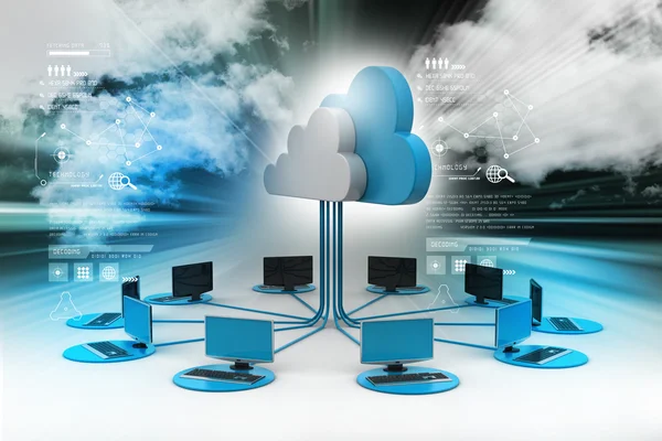 Ontvangt cloud computing apparaten — Stockfoto