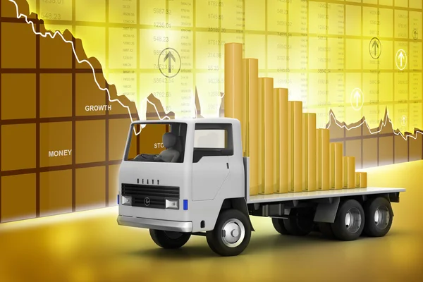 Business graph in truck — Stock Photo, Image