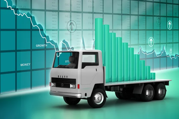 Gráfico de negócios em caminhão — Fotografia de Stock