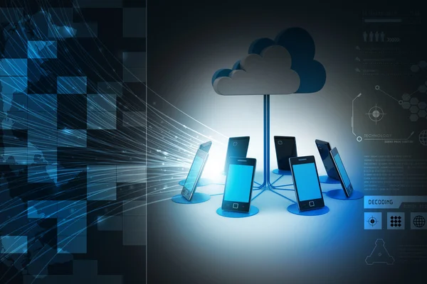 Concetti di dispositivi di cloud computing — Foto Stock