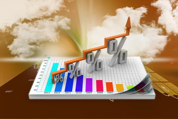 Financial growth in percentage — Stock Photo, Image