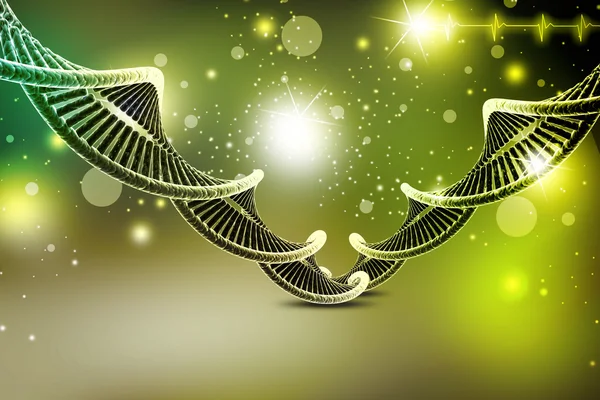 Cadeia de DNA cromado torcido — Fotografia de Stock
