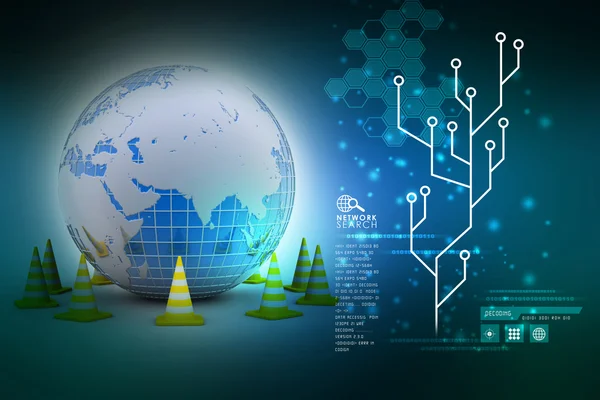 Globe et cônes de circulation — Photo