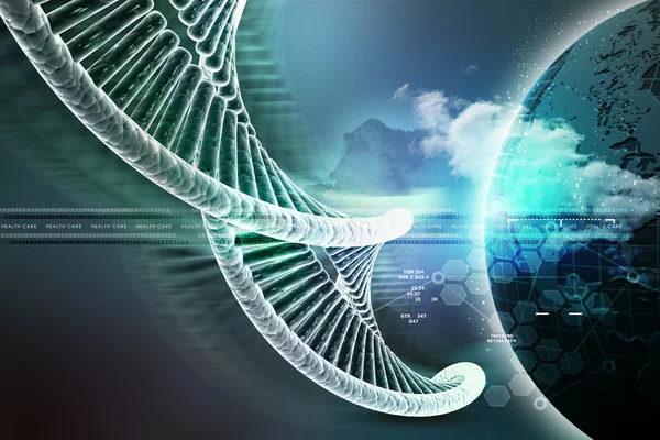 Перекрученная хромированная цепочка ДНК — стоковое фото