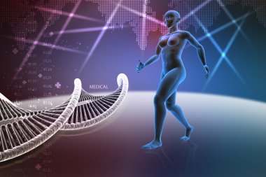 Kadın bedeninin içinde hareket