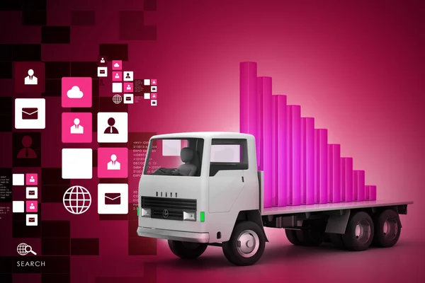 Business graph in truck — Stockfoto