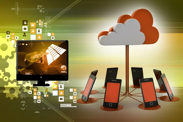Conceptos dispositivos de computación en nube — Foto de Stock