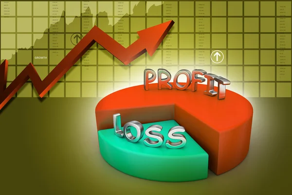 Profit and losses pie chart — Stock Photo, Image