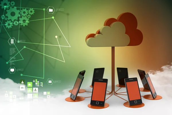 Concetti di dispositivi di cloud computing — Foto Stock