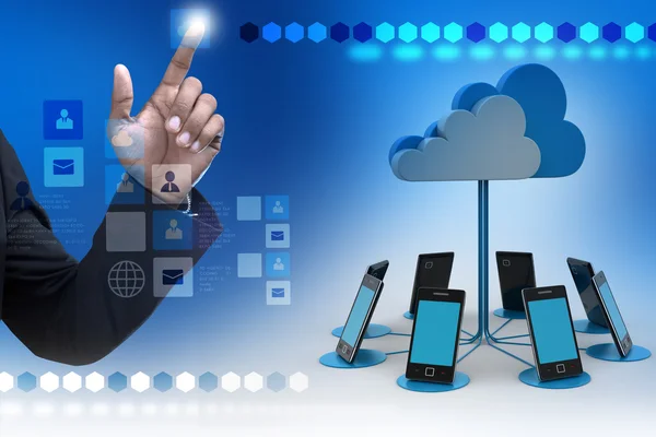 Concetti di dispositivi di cloud computing — Foto Stock