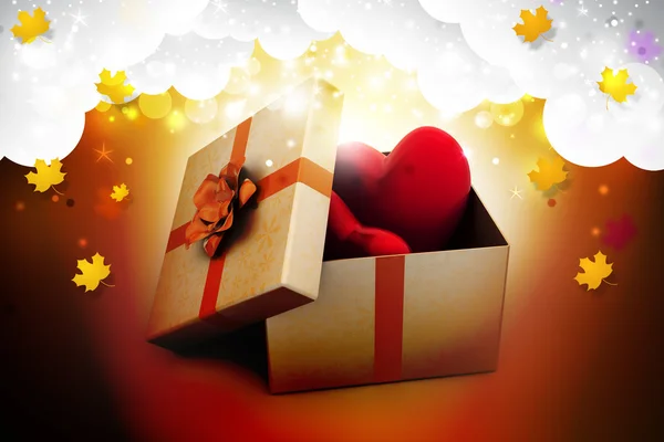 Gift box with hearts — Stock Photo, Image