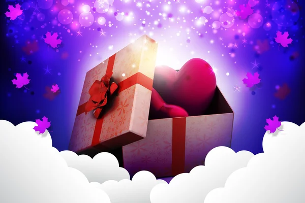 Подарочная коробка с сердцами — стоковое фото