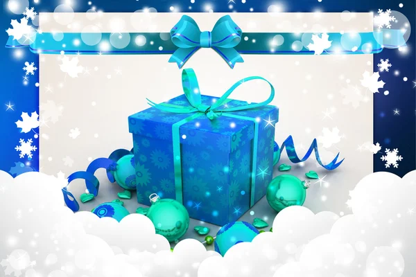 Neujahrsgeschenk-Box mit Blasen — Stockfoto