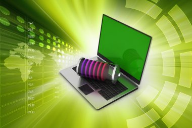 Dizüstü bilgisayar ile pilin şarj edilmesi