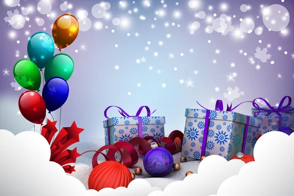 Nya året gåva lådor med bubblor — Stockfoto