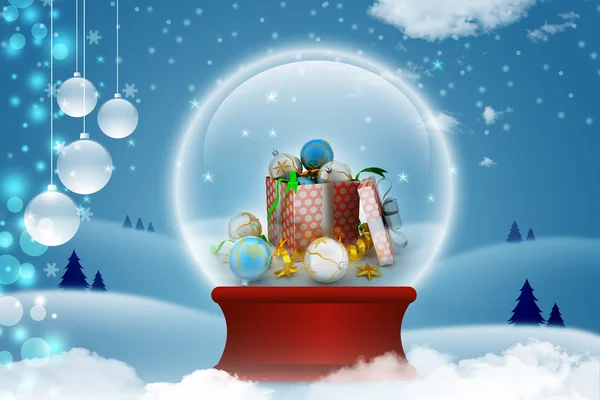 Gift boxes with christmas bubbles — Stock Photo, Image