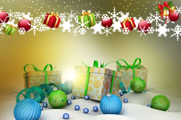 Weihnachtsgeschenkboxen mit Blasen — Stockfoto