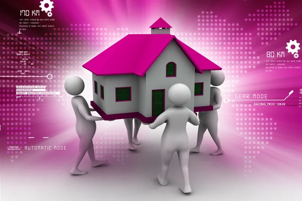 People holding a house — Stock Photo, Image