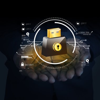 Ellerini tutar kilit işareti ile Usb flash