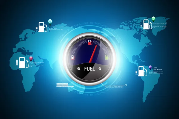 Snelheidsmeter pictogram met brandstof teken — Stockfoto