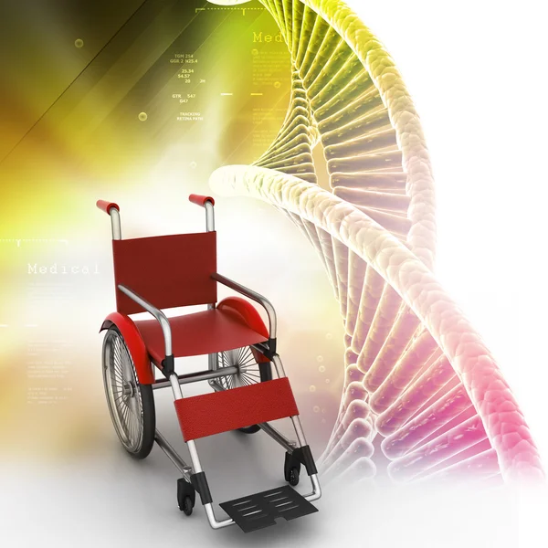 Rullstol med vriden krom Dna — Stockfoto