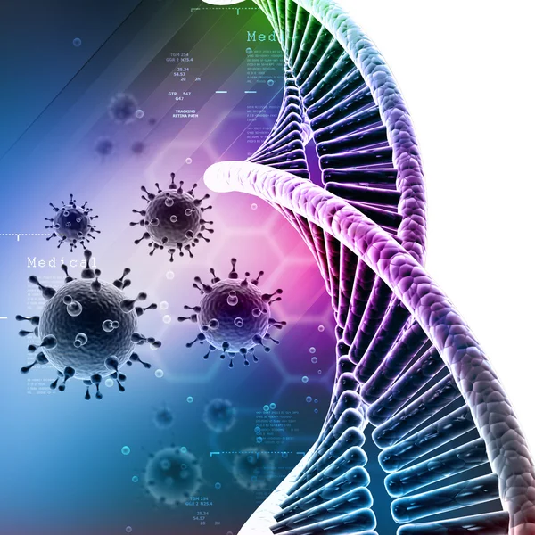 Virus met dna-structuur — Stockfoto