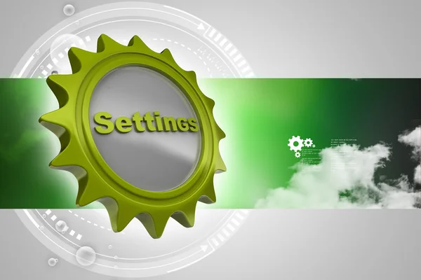 Settings inside gear icon — Stock Photo, Image