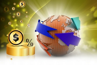 strzałki krąg wokół Ziemi