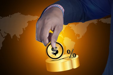 Dolar işareti olan Finans pasta