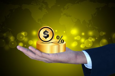 Dolar işareti olan Finans pasta