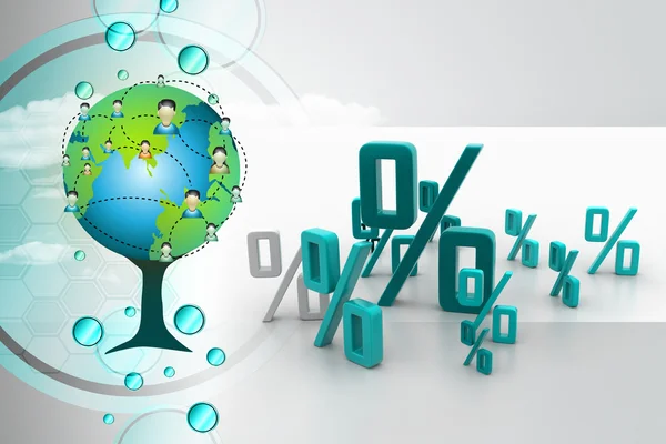 Groei percentage concept — Stockfoto