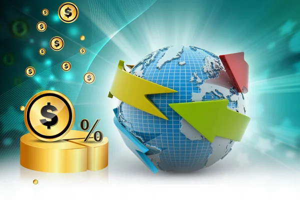 strzałki krąg wokół Ziemi