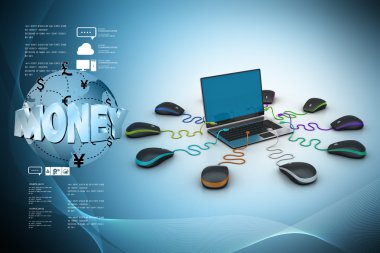 fareler ile çevresinde dizüstü