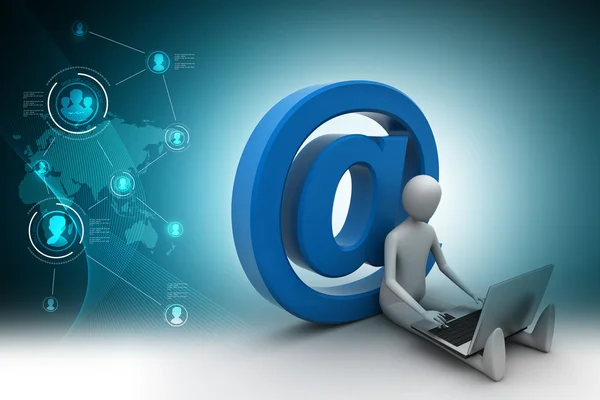 Person with e mail symbol — Stock Photo, Image