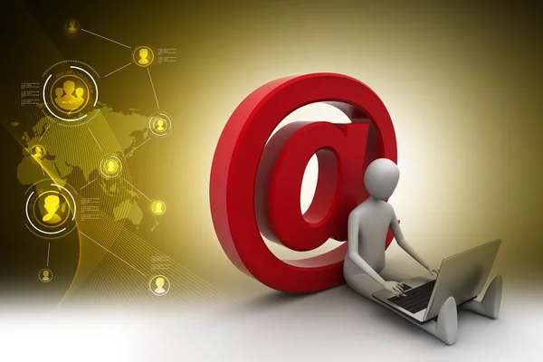 Person with e mail symbol — Stock Photo, Image