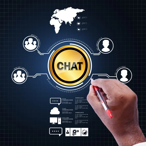 Concepto de comunicación con el icono de Chat —  Fotos de Stock