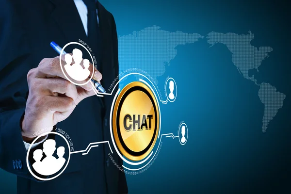 Concepto de comunicación con el icono de Chat —  Fotos de Stock