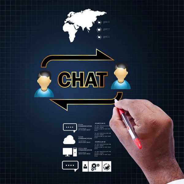 Concept de communication avec icône Chat — Photo