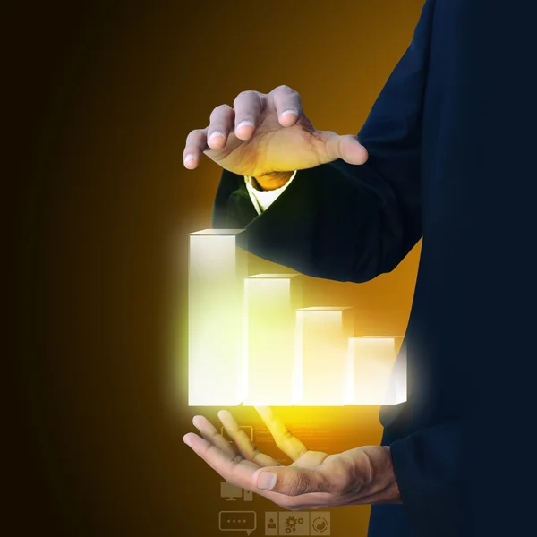 Businessman showing digital graph — Stock Photo, Image