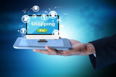 Alışveriş arabirimini kullanarak iş adamı