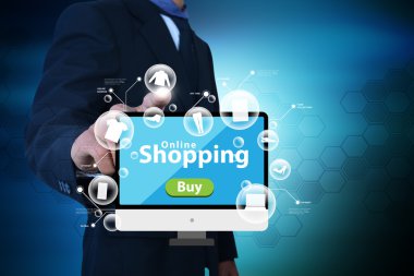 Alışveriş arabirimini kullanarak iş adamı