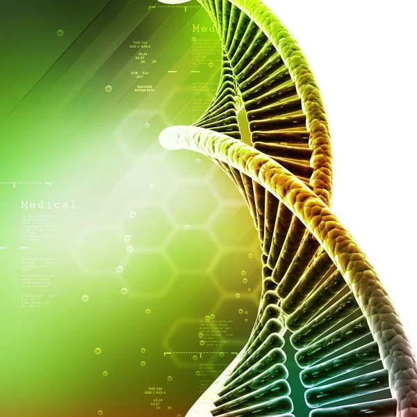 Cadeia de DNA cromado torcido — Fotografia de Stock