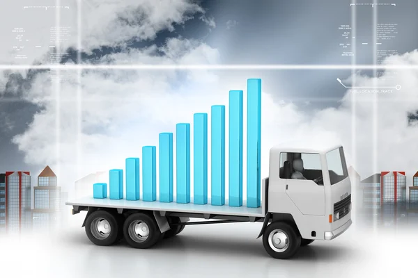トラックでのビジネスのグラフ — ストック写真