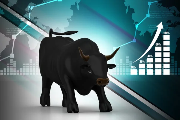 Financieel symbool investeren met bull — Stockfoto