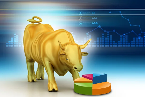 Invertir símbolo financiero con toro — Foto de Stock