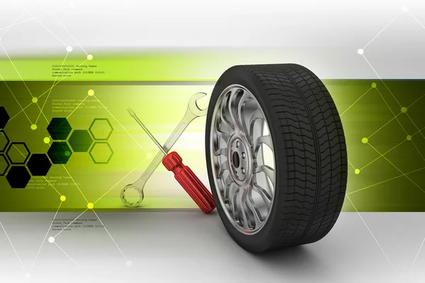 Concepto de reemplazo de neumáticos —  Fotos de Stock