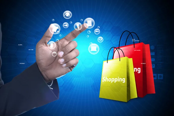 Businessman using shopping interface — Stock Photo, Image