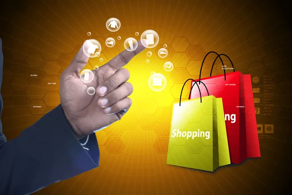 Affärsman shopping-gränssnittet — Stockfoto